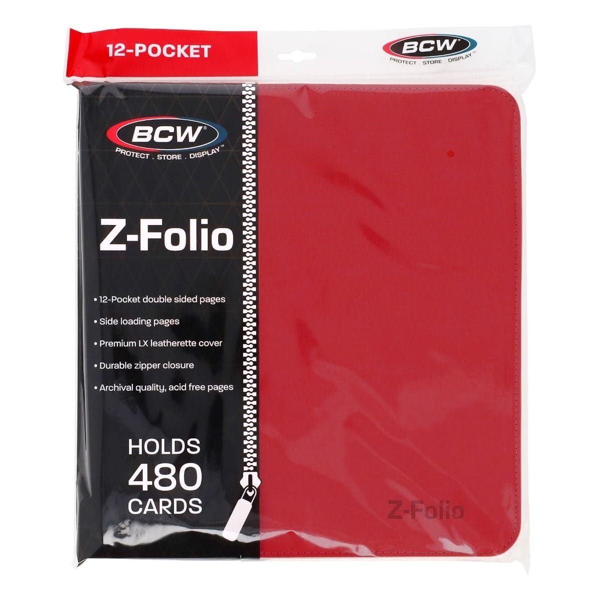 Z-Folio 12-Pocket Album - Red, packaging image.
