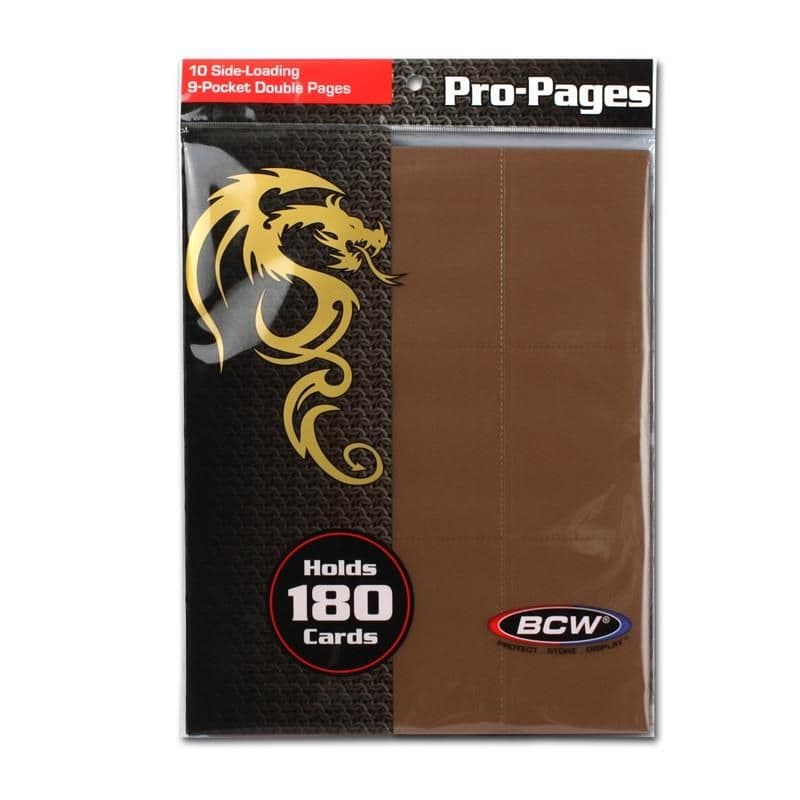 Pack of BCW brown 18-pocket pages
