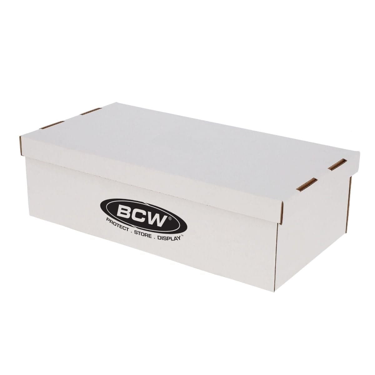 BCW CD Storage Box, angled with lid on and closed .