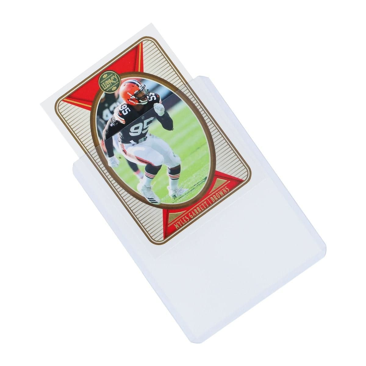 Image of legacy sports card half in a toploader