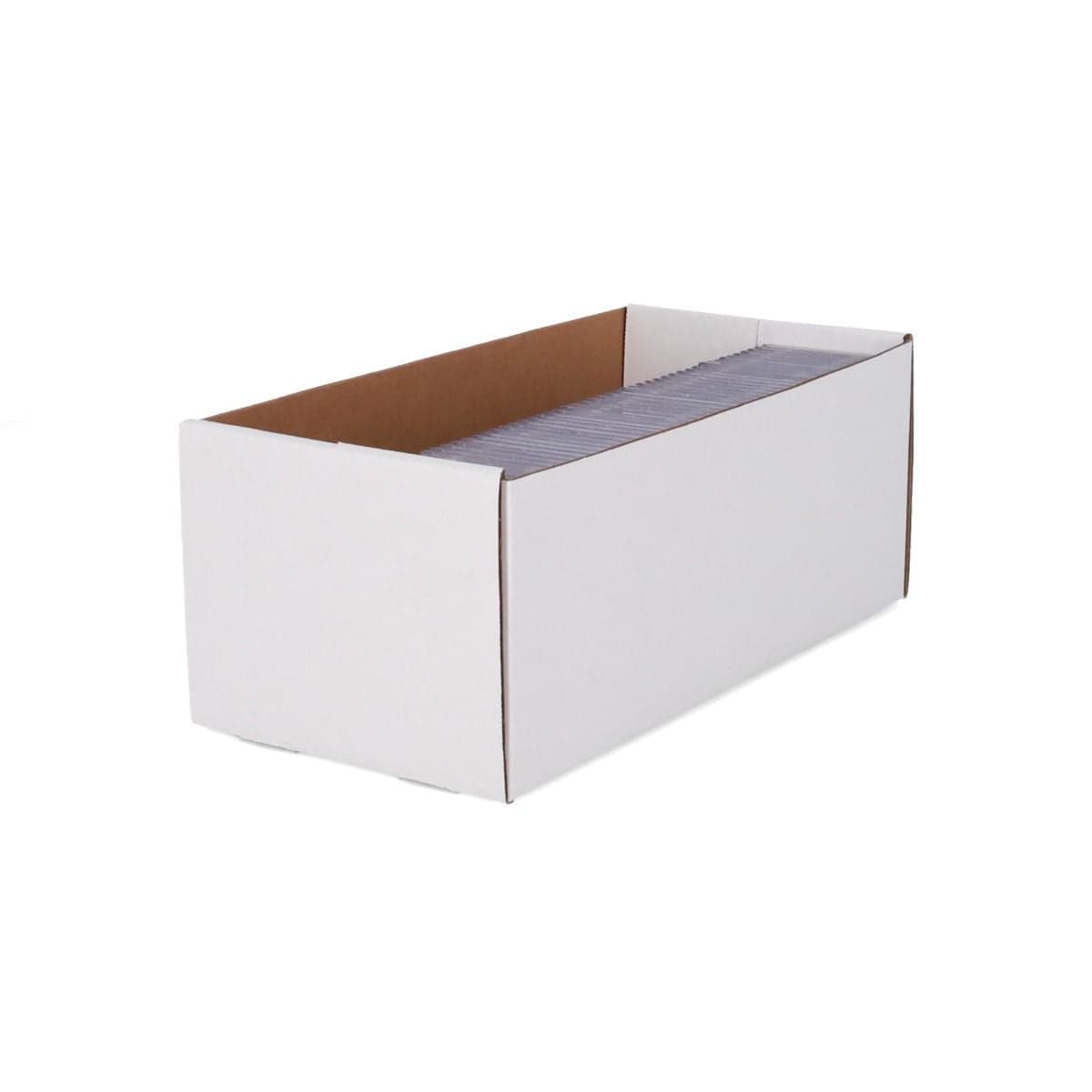 Open BCW 2-row graded card shoe box. half filled with graded cards
