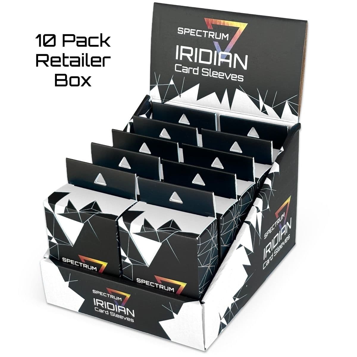 Iridian Matte Sleeves - White. Standard fit, 100 per box. packaging box. Inner case