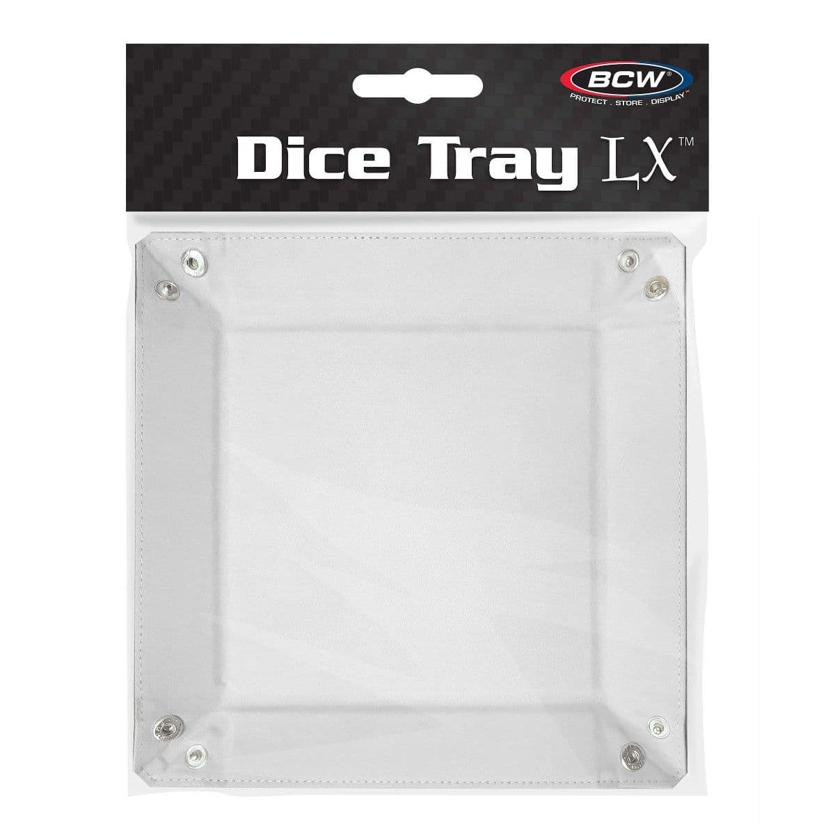 BCW Square Dice Tray - White inside packaging