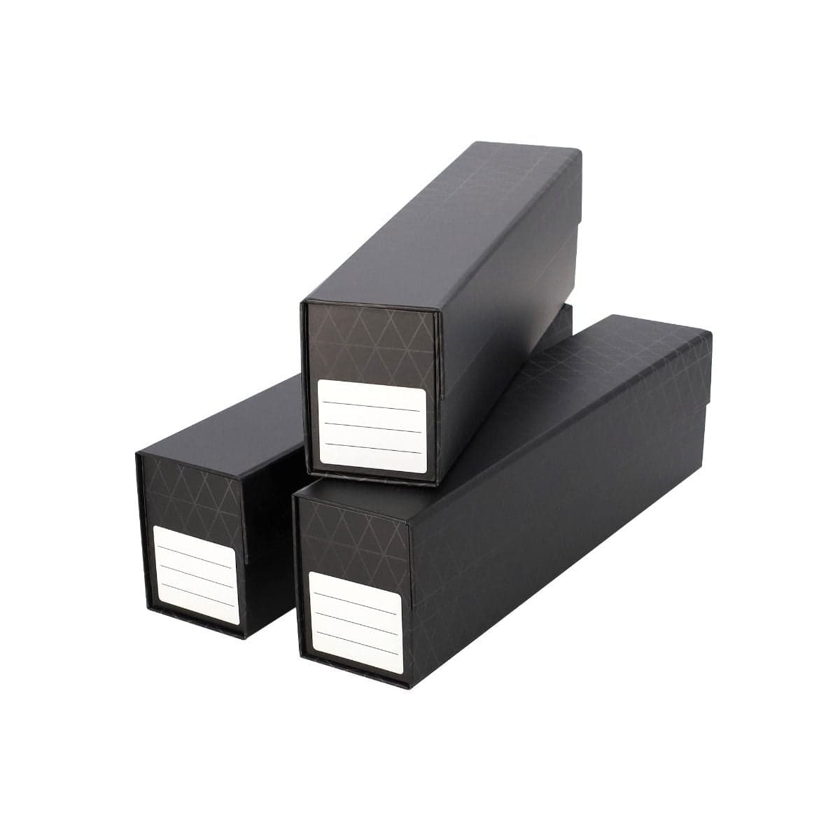 3 Pack QuickFold Card Boxes - Sleeved Cards 3 folded and closed stacked