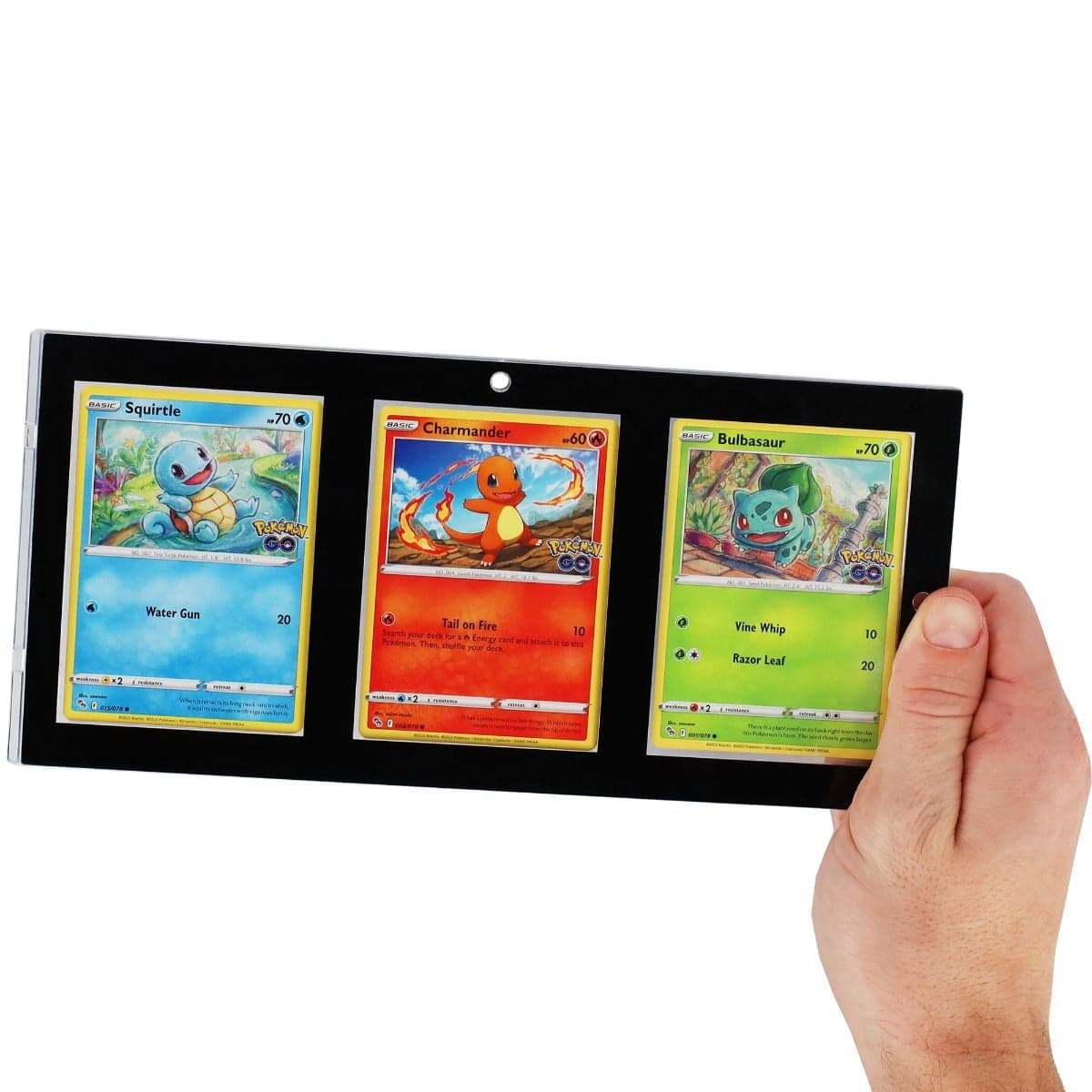 Magnetic 3-Card Holder - 35 PT. - Black Border. Tcg gaming pokemon size