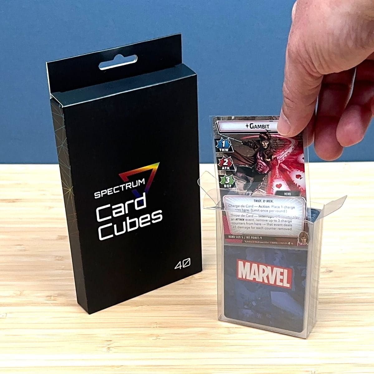 Spectrum Card Cubes. Size 40. 12 per pack. Each card cube holds 40 cards. Marvel