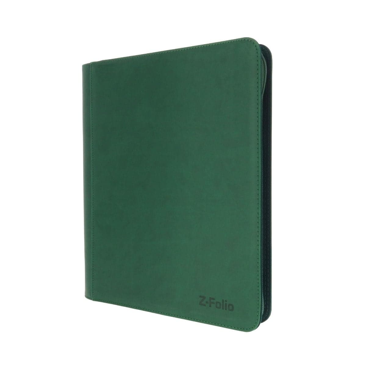 BCW Z-Folio 9-Pocket LX Album - Toploaders - Green. front closed, angled right view