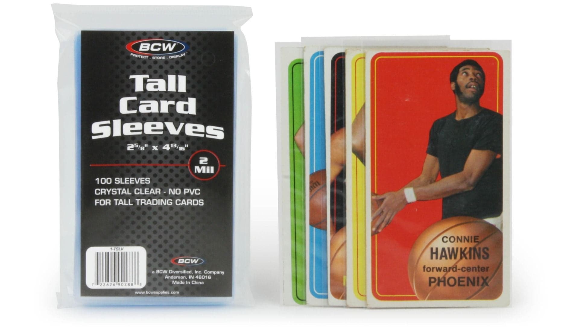 Pack of BCW tall card sleeves with several card in sleeves
