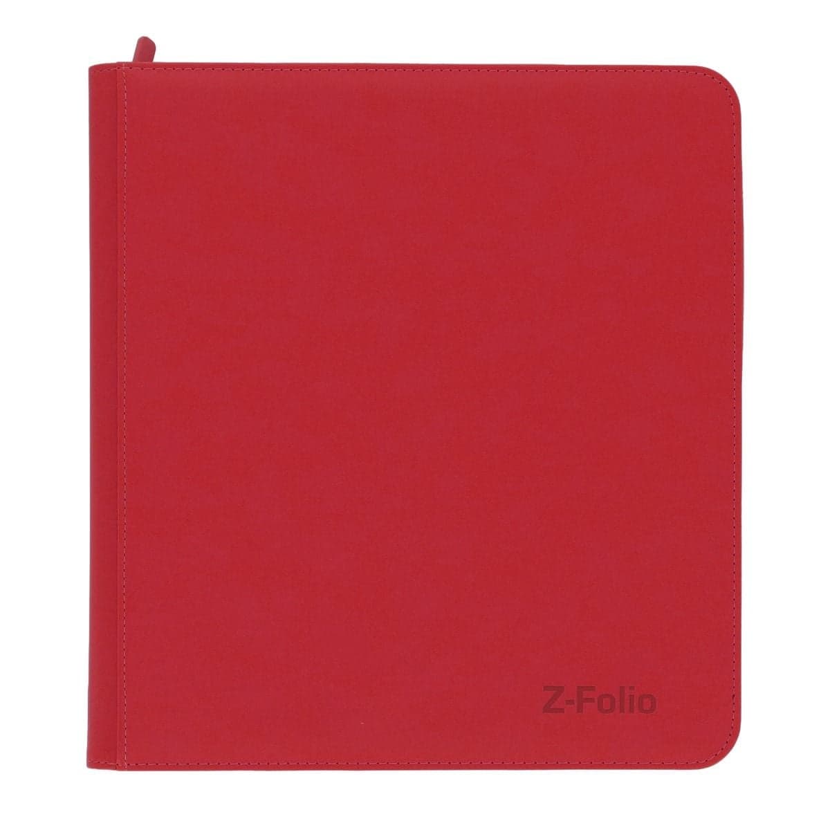 Z-Folio 12-Pocket Album - Red, front image closed. Showcasing the leatherette cover.