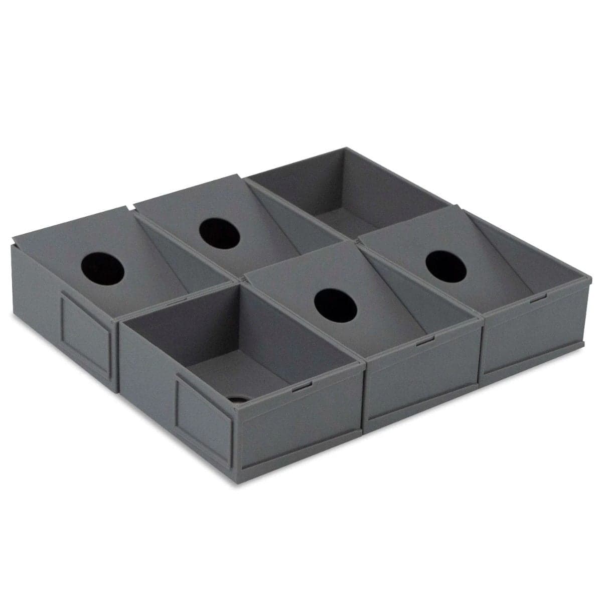 6 BCW modular sorting tray cells in 2x3 pattern