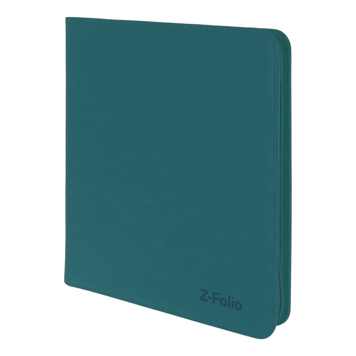 Z-Folio 12-Pocket Album - Teal, angled view. Showcasing the refined stitched edges.