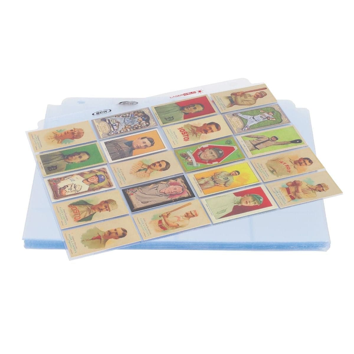 LaserWeld Tobacco Pages - 20 Pocket - 50ct Pack. emtpy stack wtih filled page on top