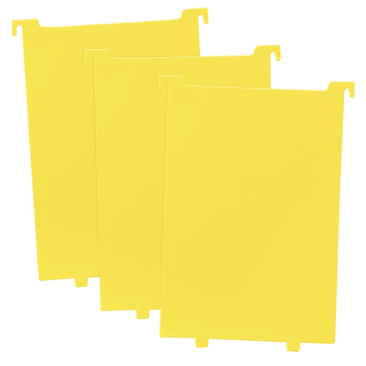 Comic Book Bin Partitions - Yellow, 3 fanned out