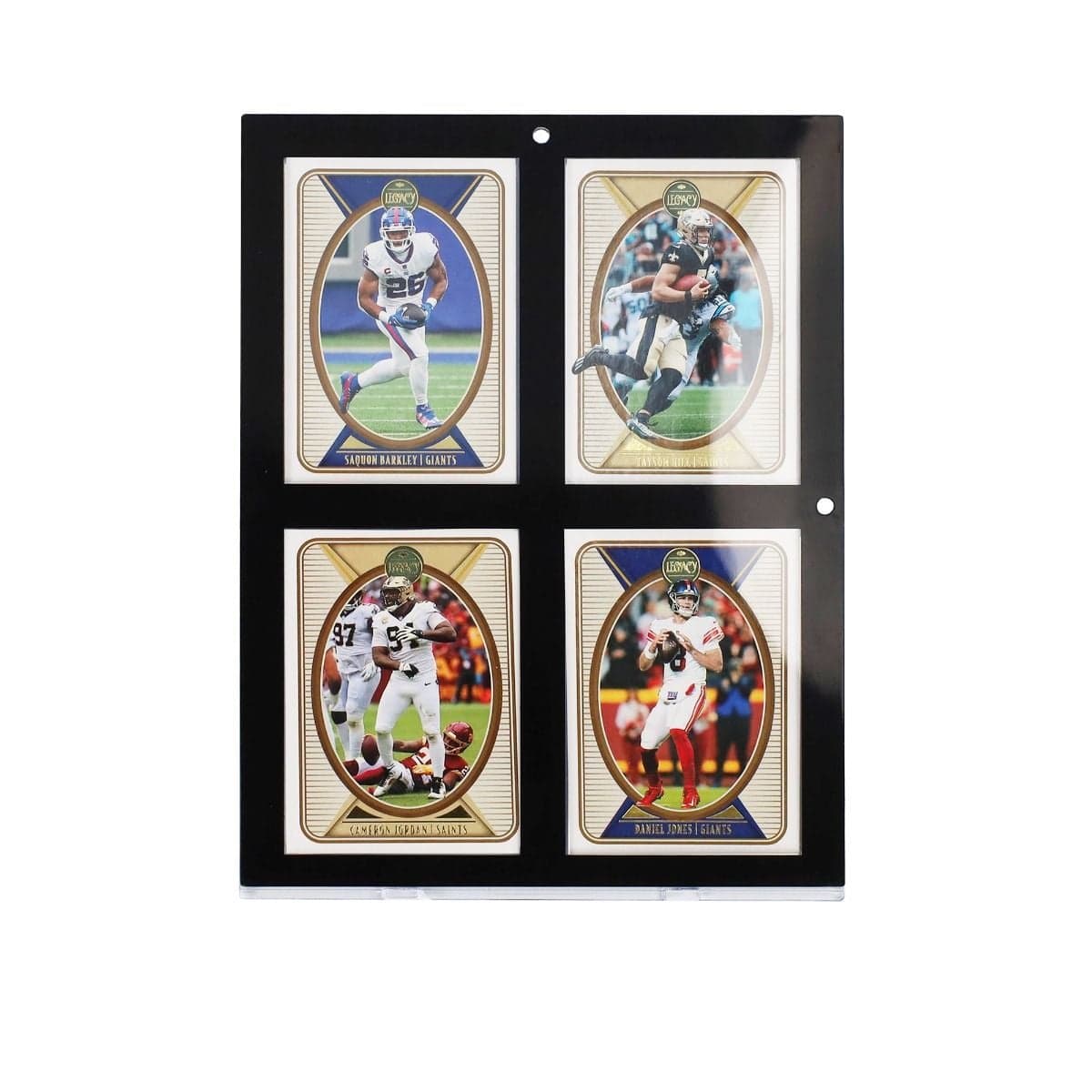 Magnetic 4-Card Holder - 35 PT. - Black Border. Sports football cards