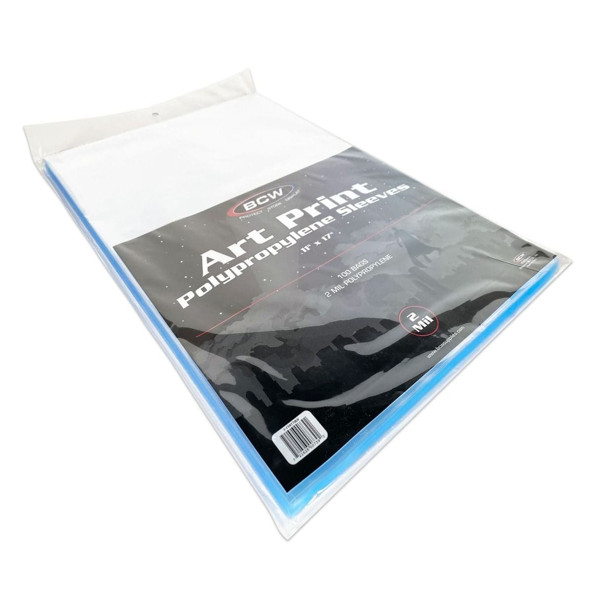 Pack of BCW 11 inch by 17 inch Art Print Sleeves, angled