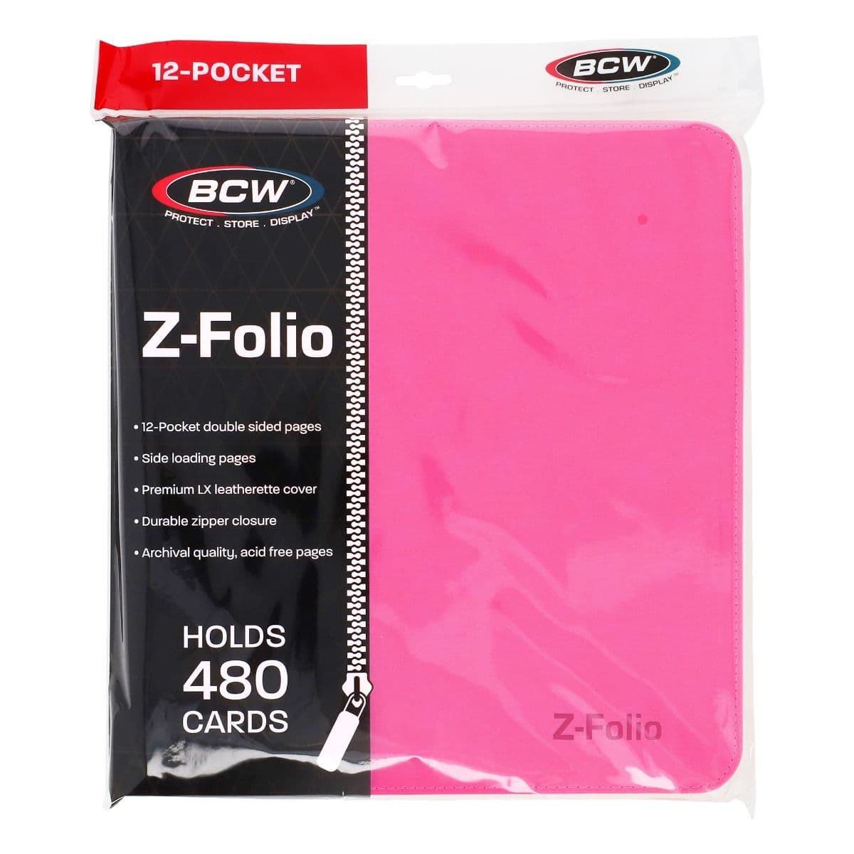 Z-Folio 12-Pocket Album - Pink, packaging image.