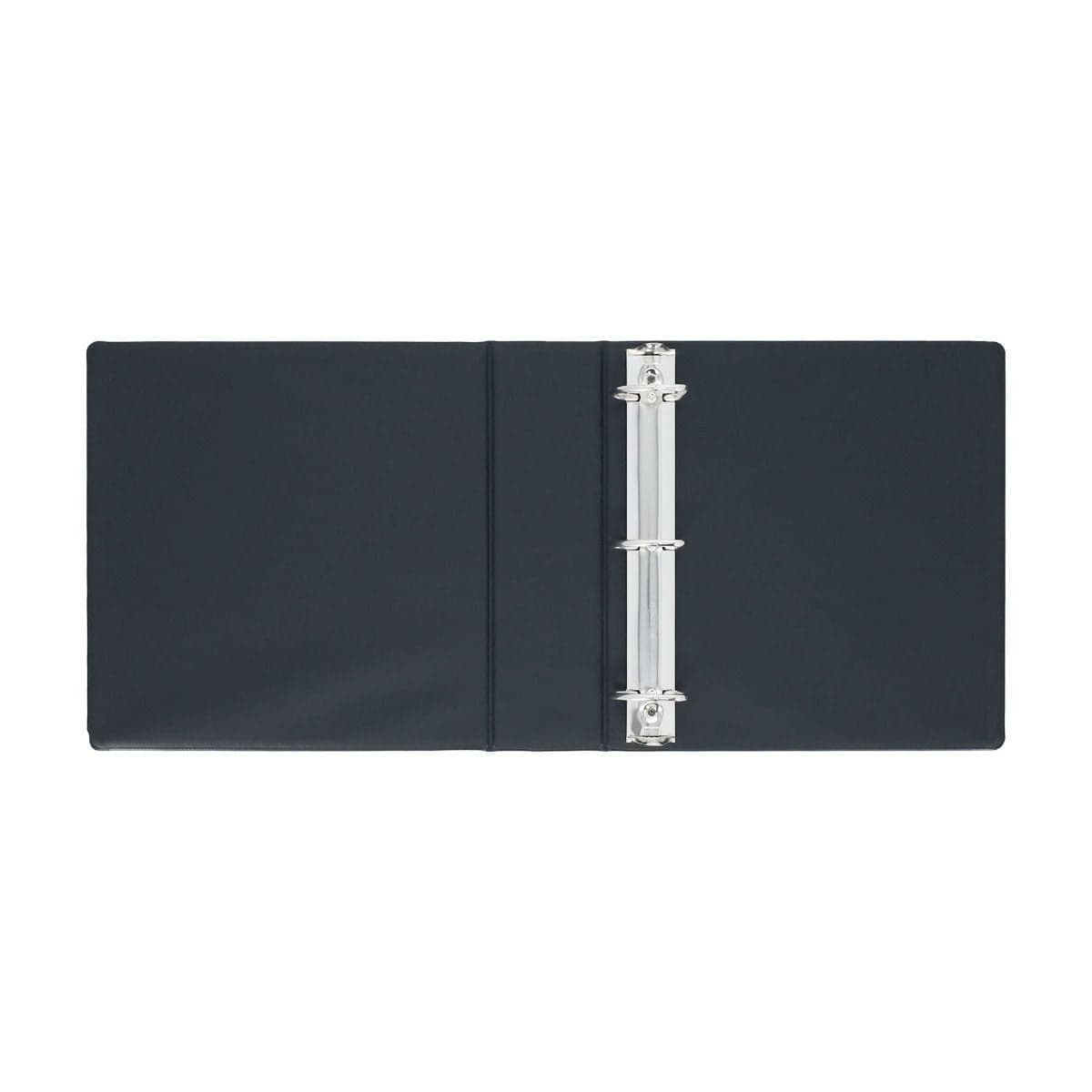 BCW 3 in. Album - Basketball - Black, opened and empty, showcasing the D-ring mechanism
