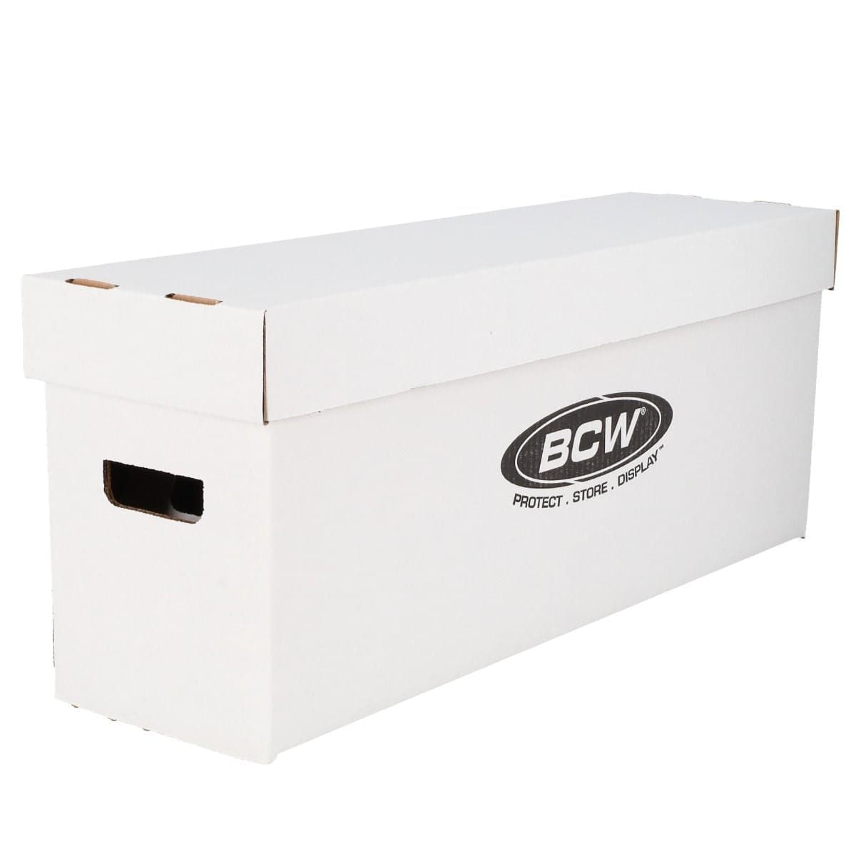 BCW Long comic box, angled, closed