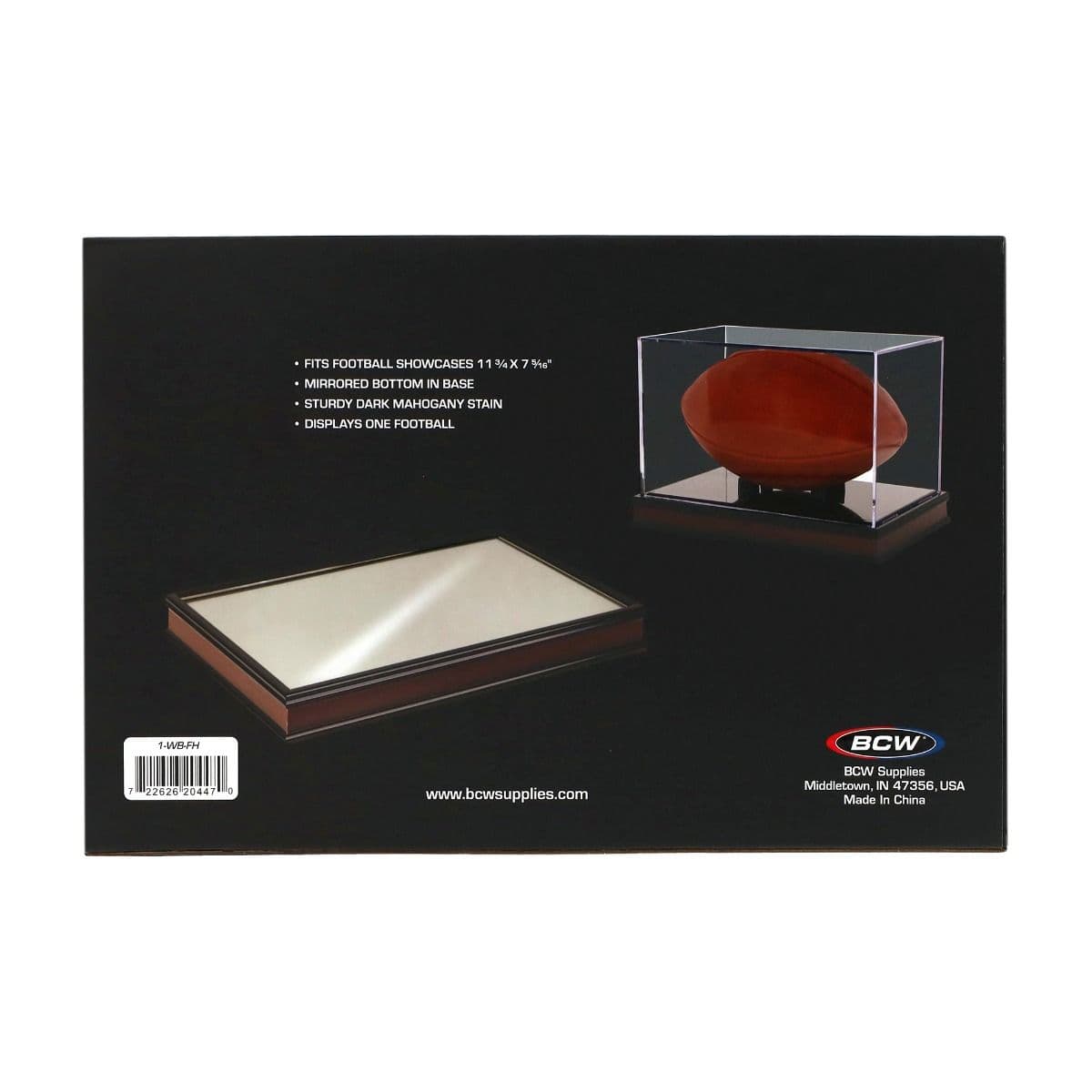 Wood Base for Football Holder packaging back