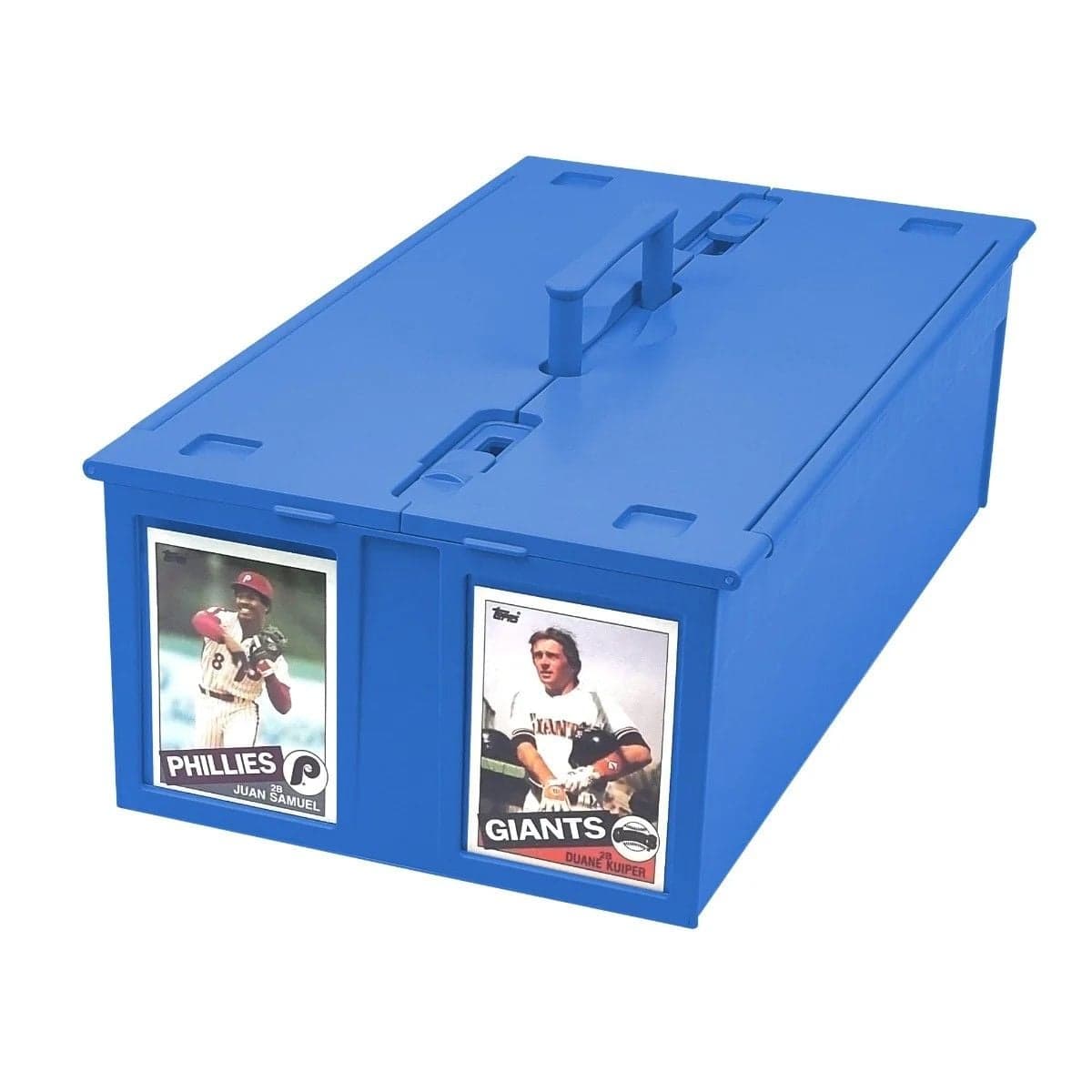 BCW collectible card bin 1600. blue. closed. sports. baseball. with carrying handle