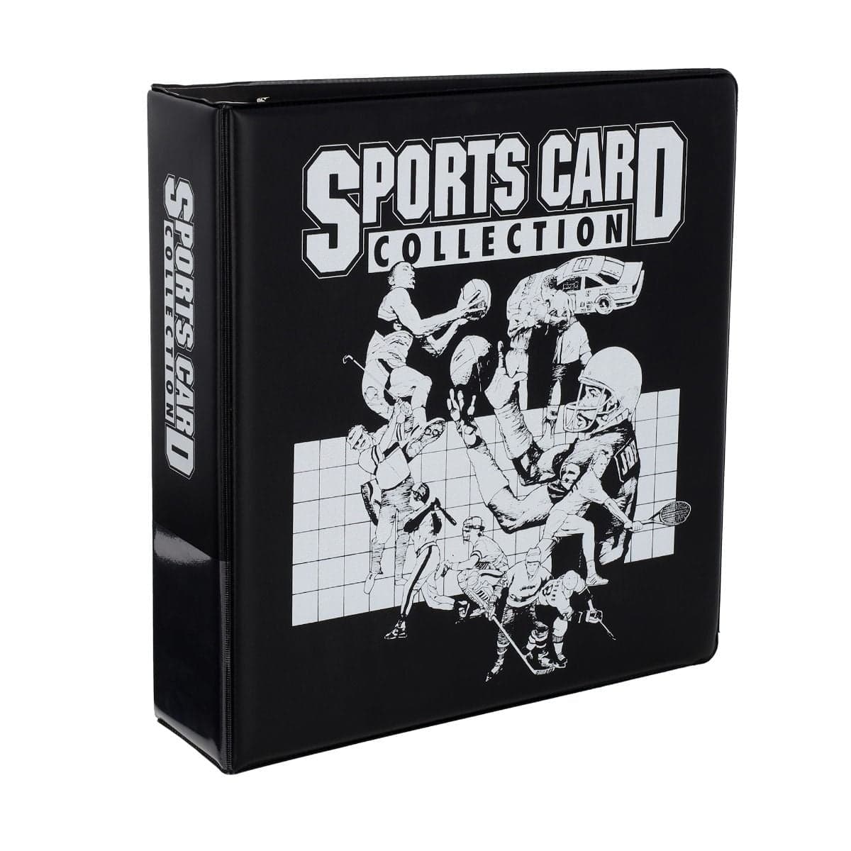 BCW 3 in. Album - Sports Card Collection - Black, angled front view