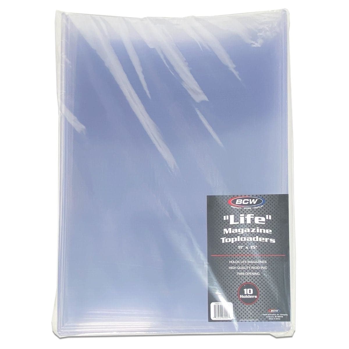 1 pack of 10 BCW life size Magazine Toploaders