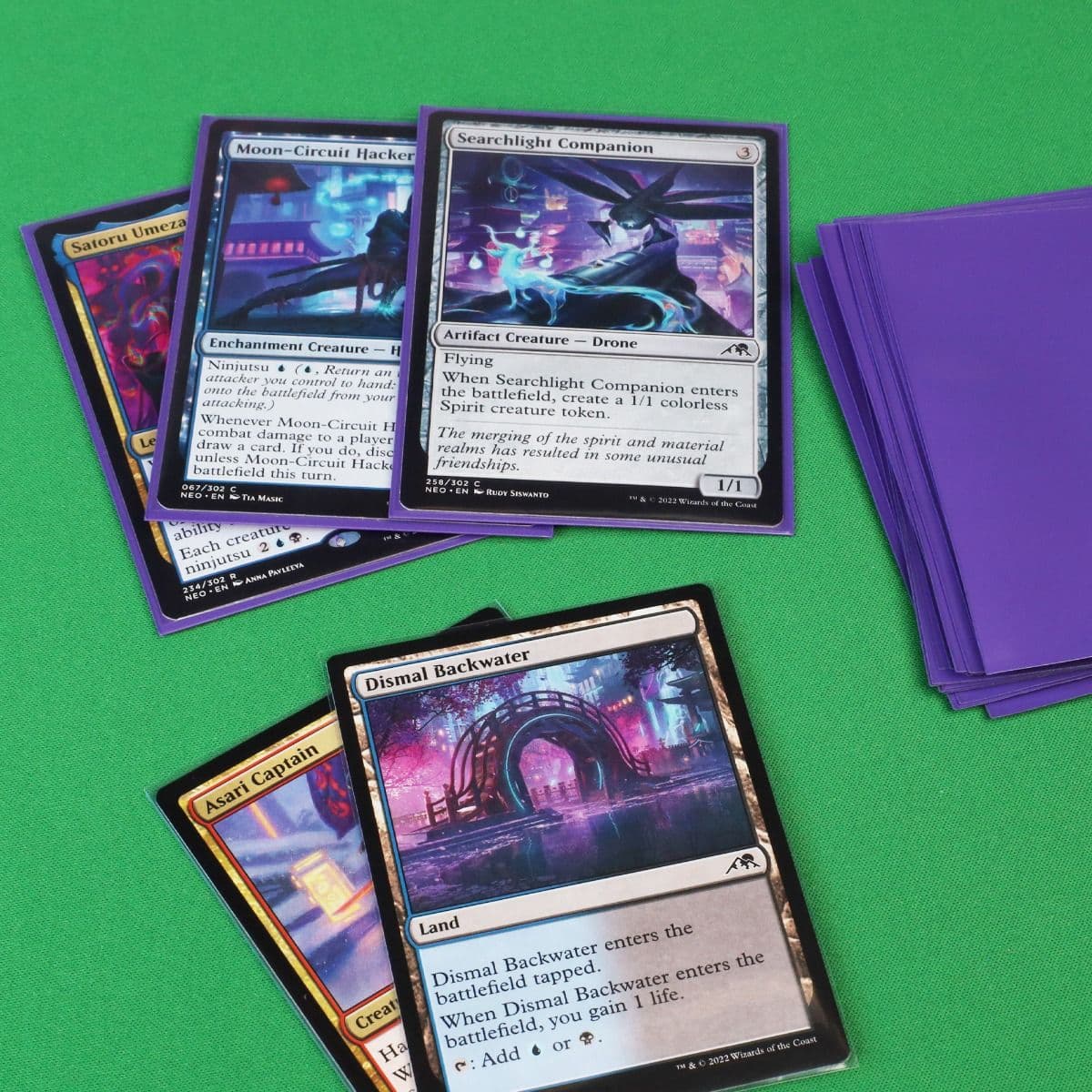 BCW Regular Inner Sleeves, displayed showcasing inner sleeved magic cards inside of a normal sleeve for full protection.