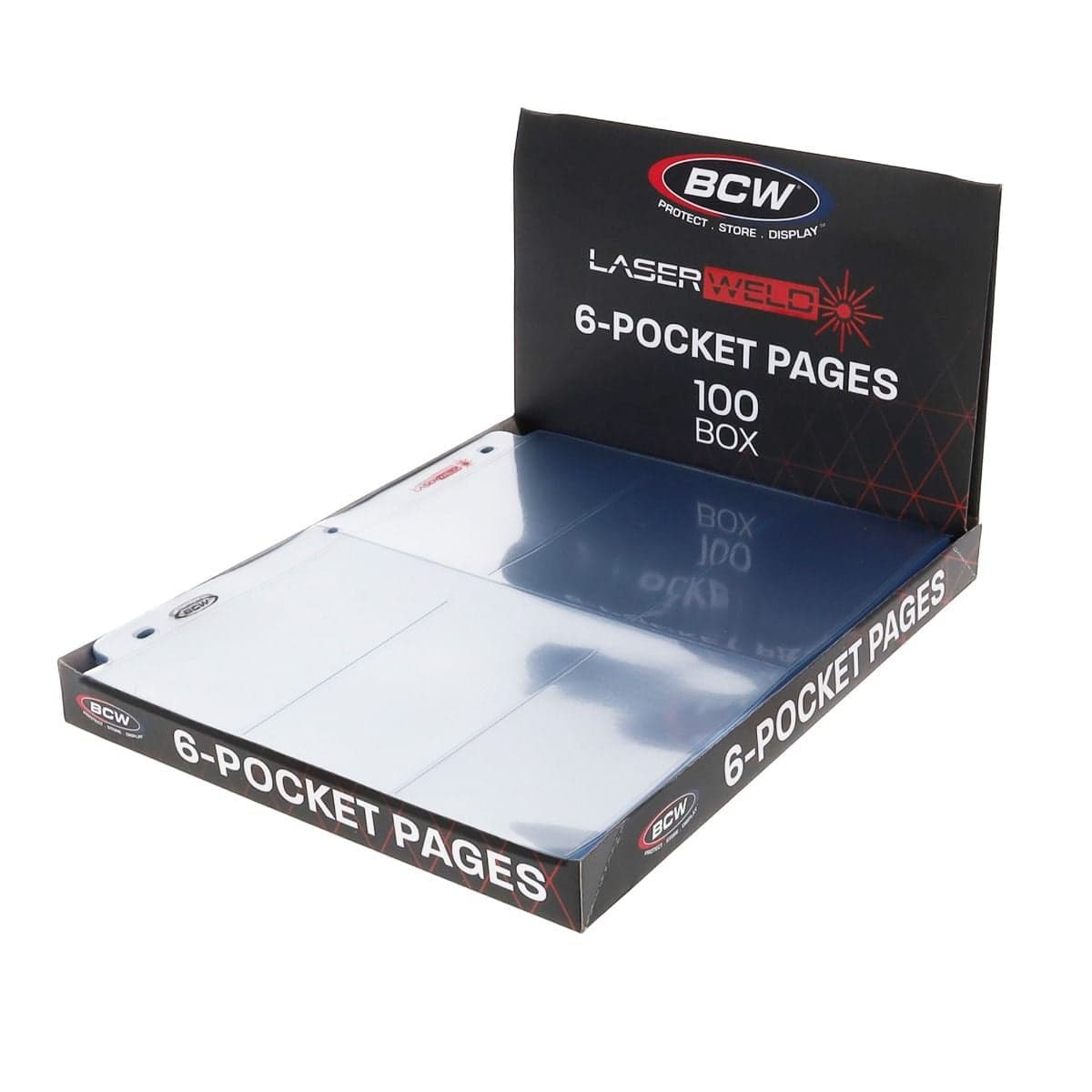BCW Laserweld 6-Pocket pages - 100ct Box, packaging open