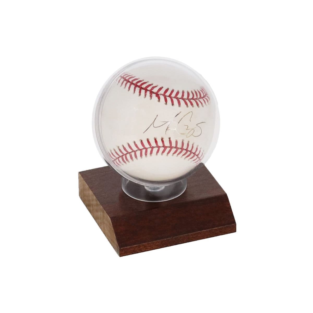BCW Woodbase Baseball Holder with baseball