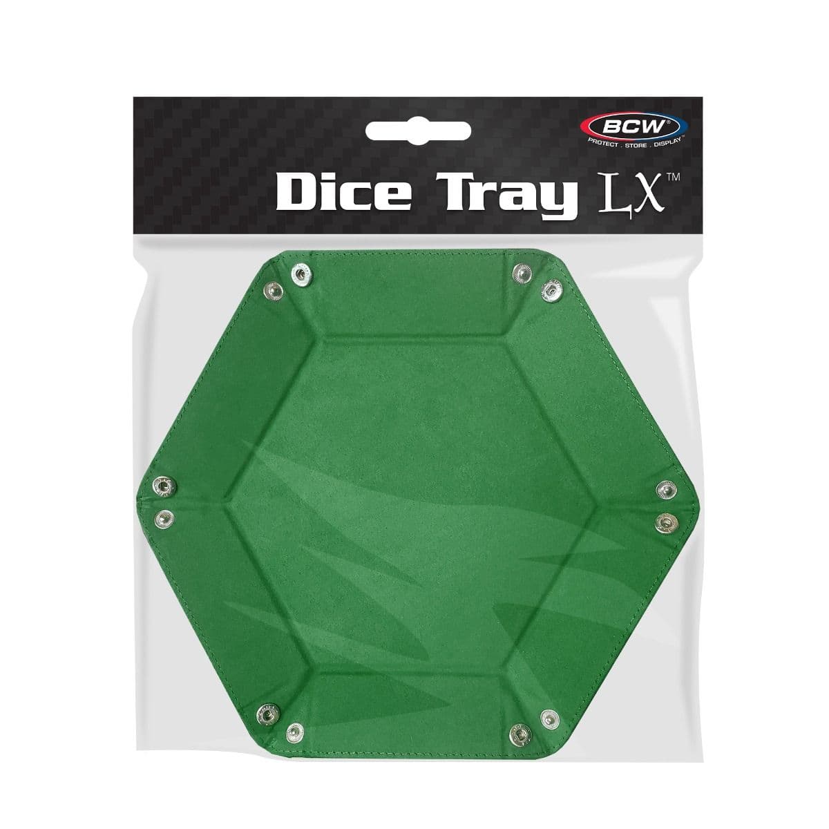BCW Hexagon Dice Tray - Grass Green in packaging