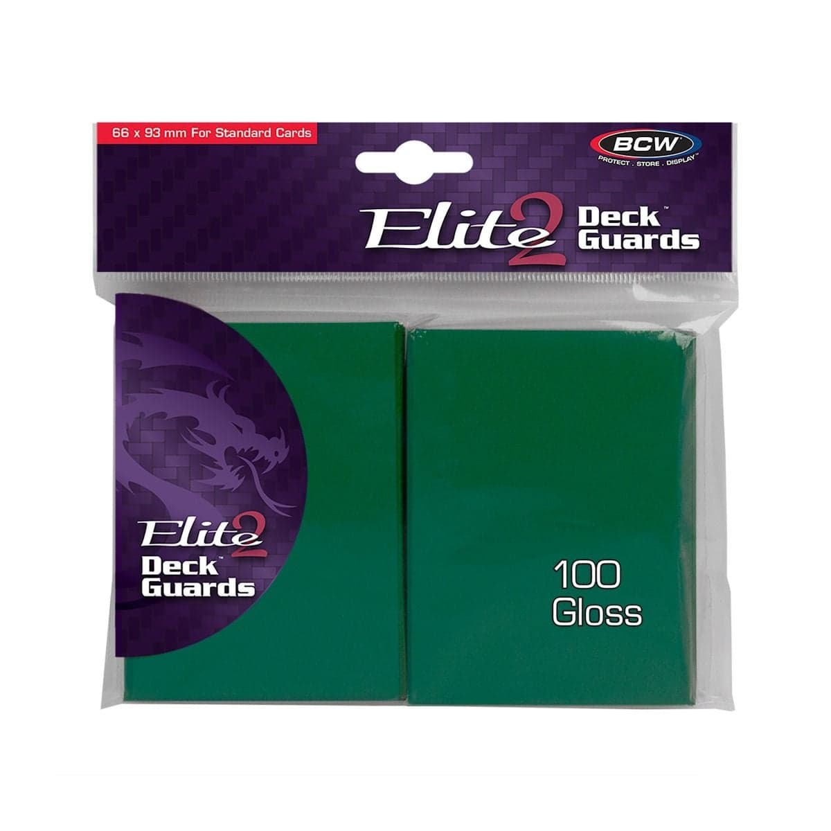 One pack of 100 BCW Deck Guard Elite2 in green