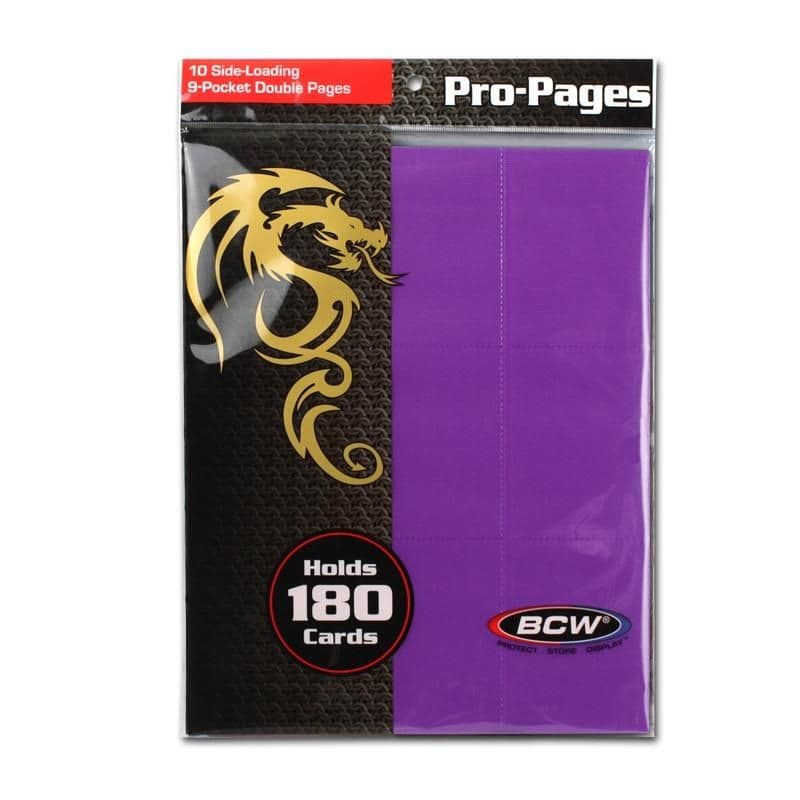 Pack of BCW purple 18-pocket pages