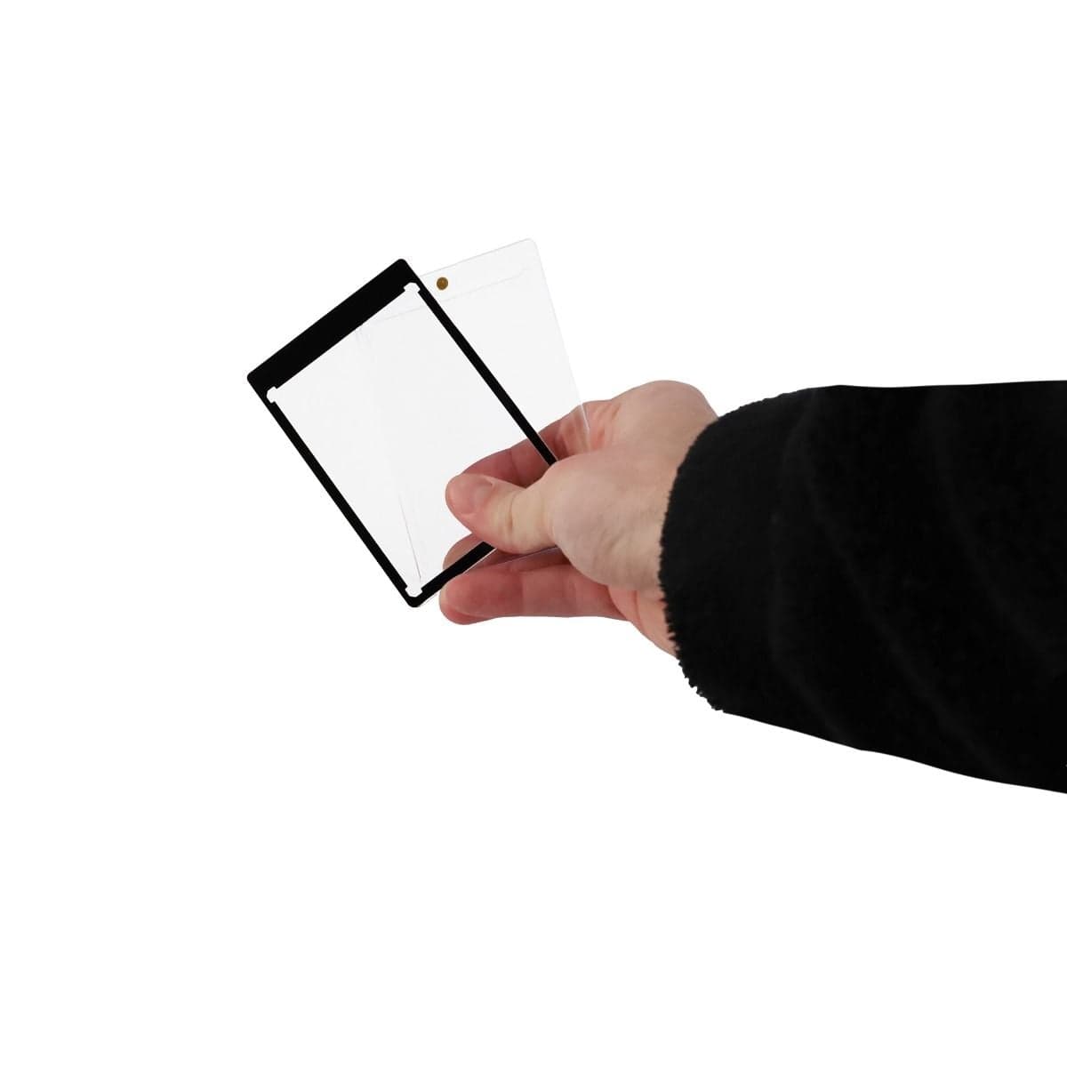 Magnetic Card Holder - 35 PT. - Black Border. two pieces in hand