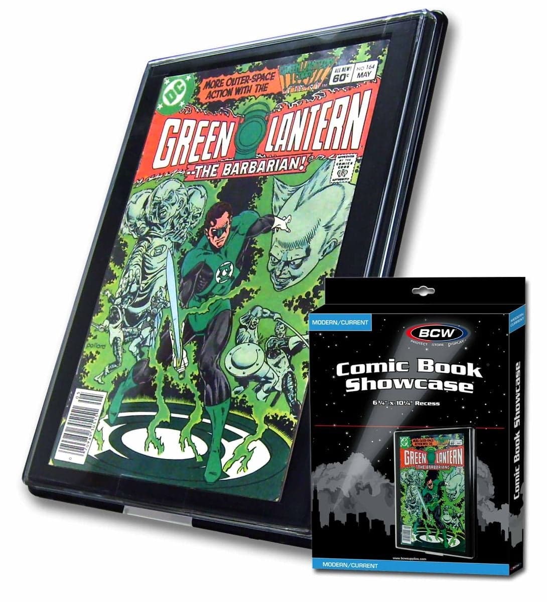 Package for BCW current comic book showcase with comic in display