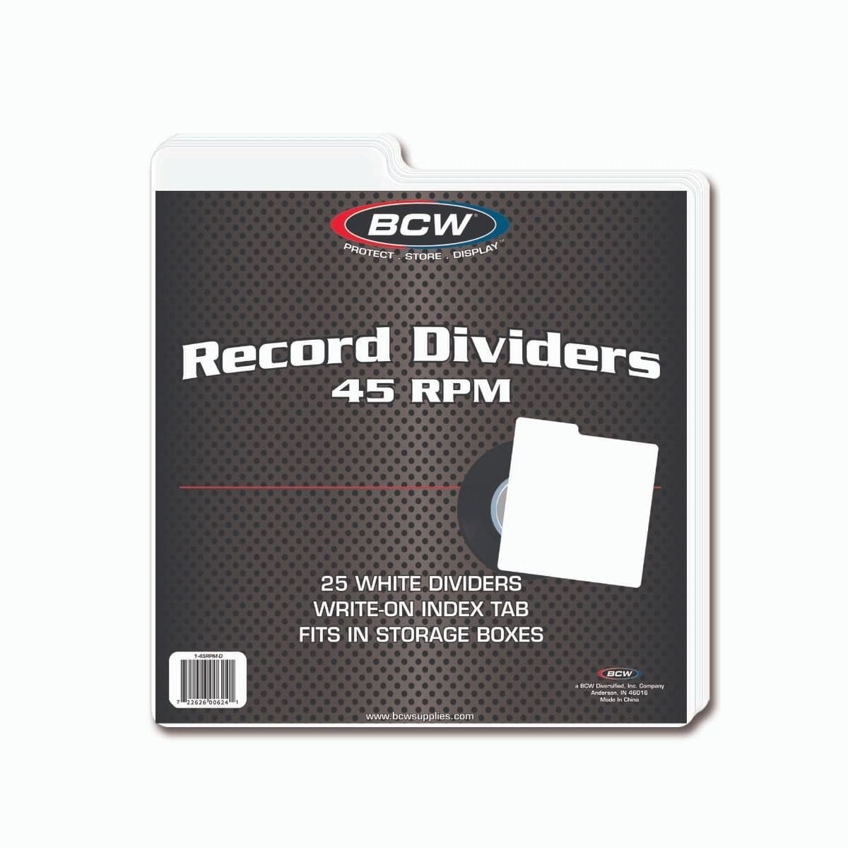 Package of BCW 45 RPM Record Dividers - White