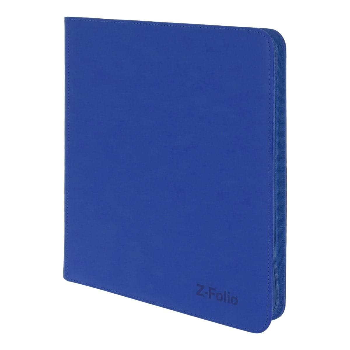 Z-Folio 12-Pocket Album - Blue, angled view. Showcasing the refined stitched edges.