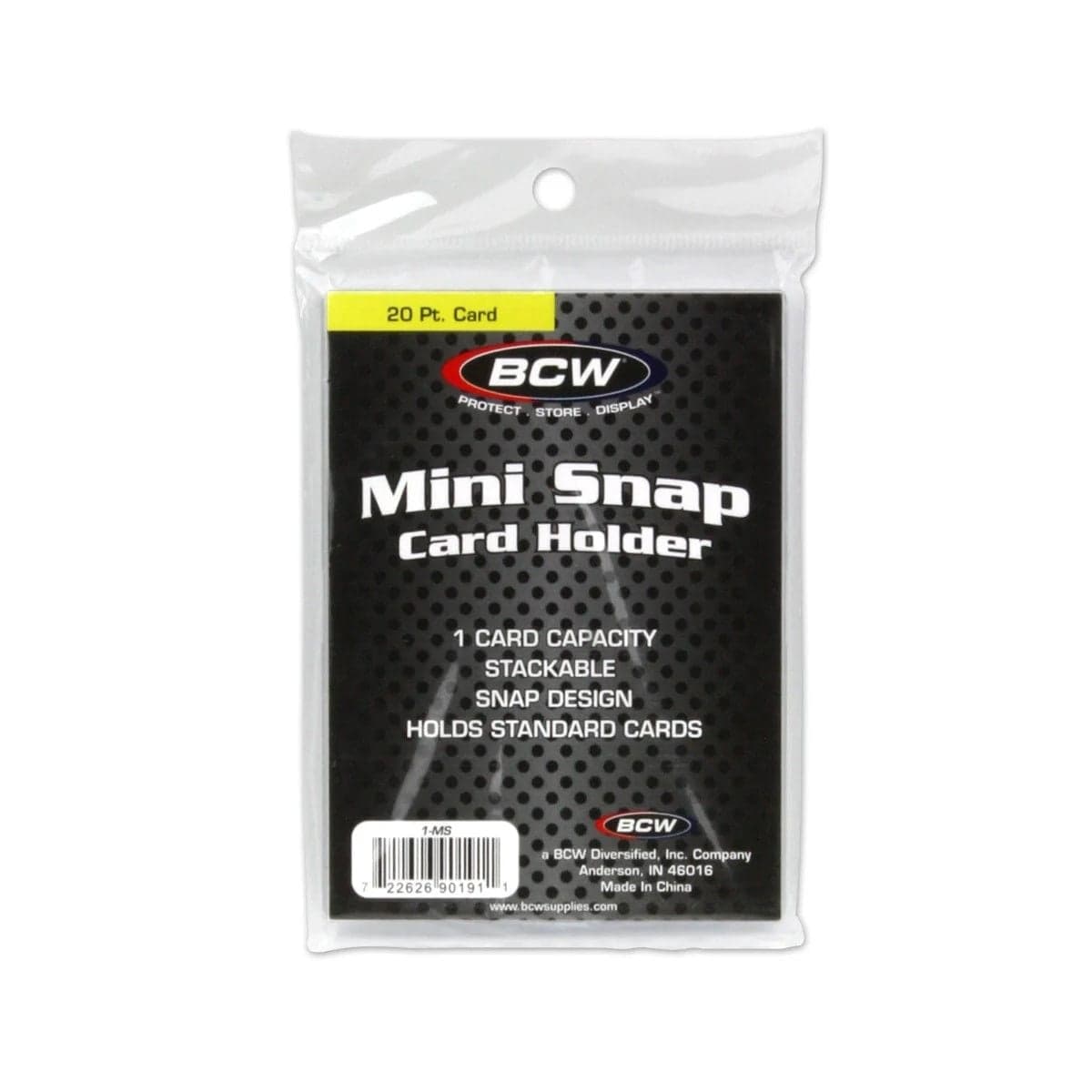 Packaged BCW mini snap card holder