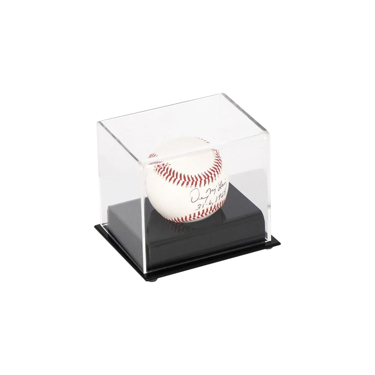 BCW Acrylic Baseball Display top angle view with baseball