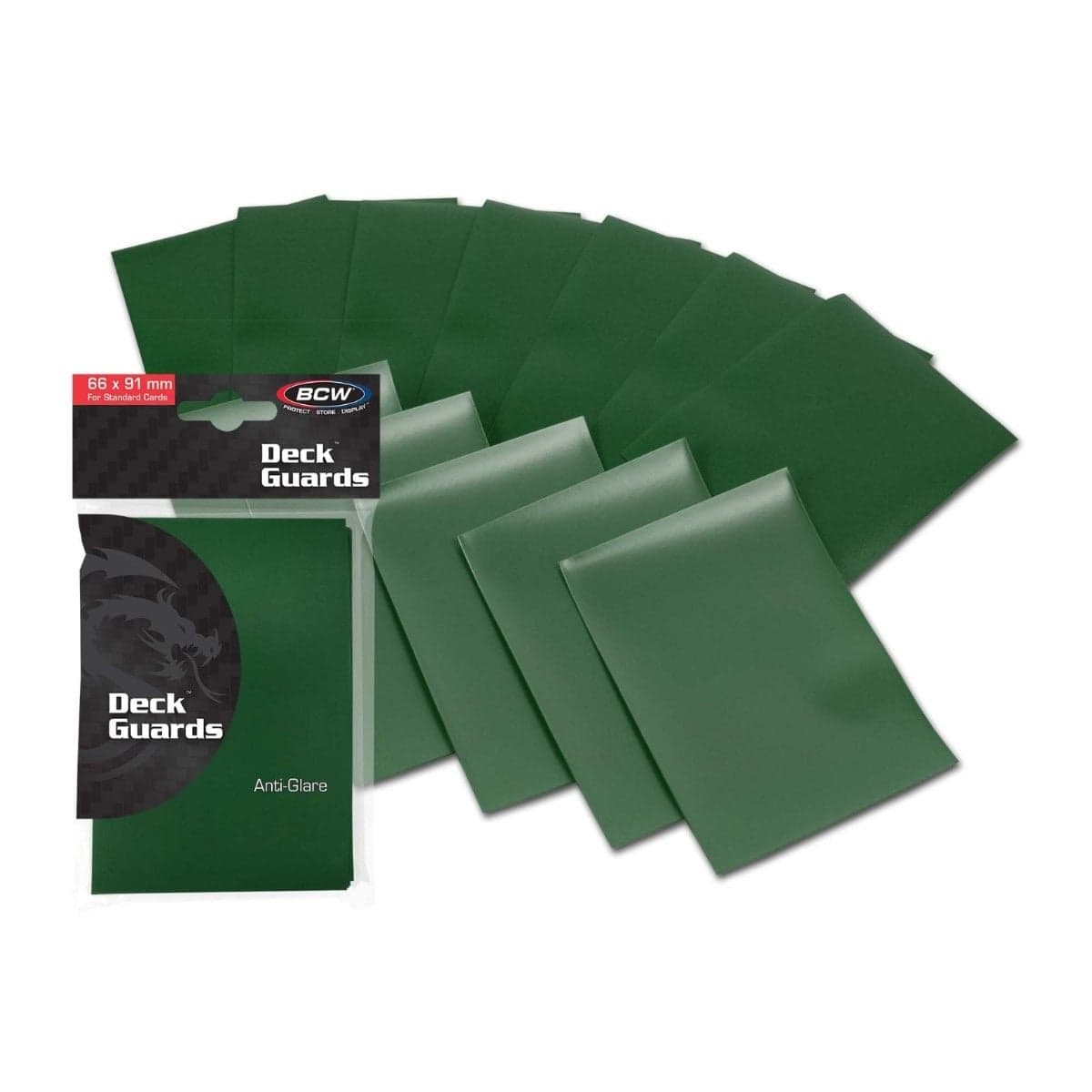 double matte deck guards. Fanned out with packaging in corner.