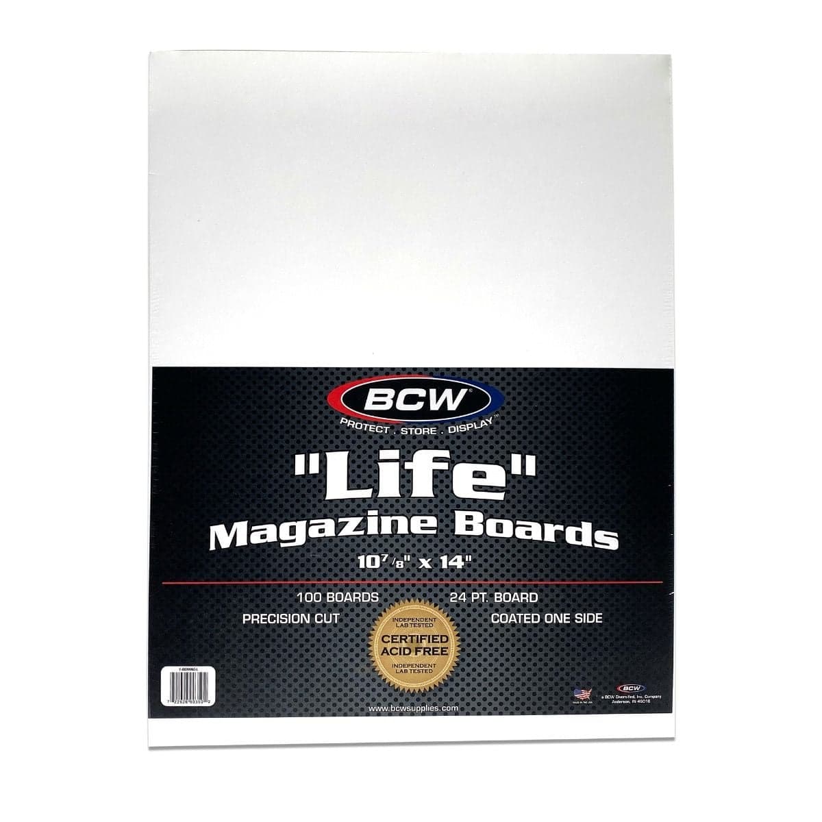 1 pack of 100 BCW Magazine Boards sized for Life Magazine