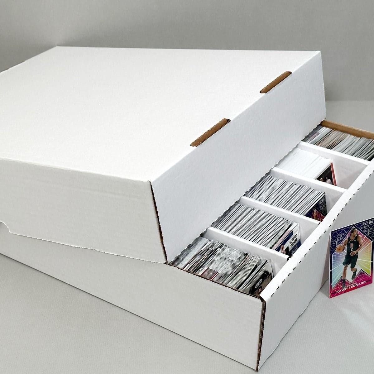 Open BCW full lid 5-row 500 count storage box with cards