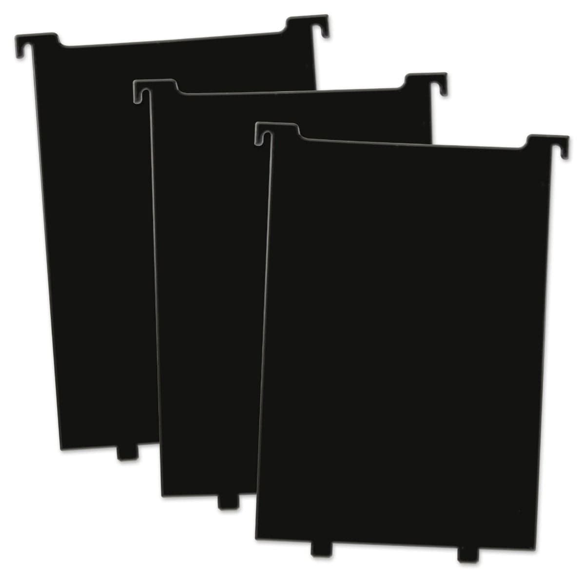 Comic Book Bin Partitions - Black, 3 fanned out