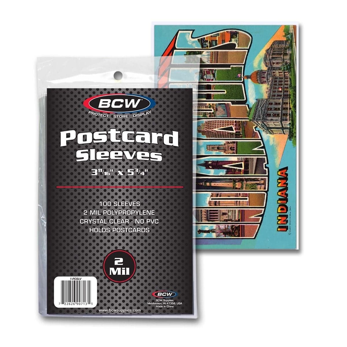 BCW Postcard Sleeve behind package of BCW Postcard Sleeves
