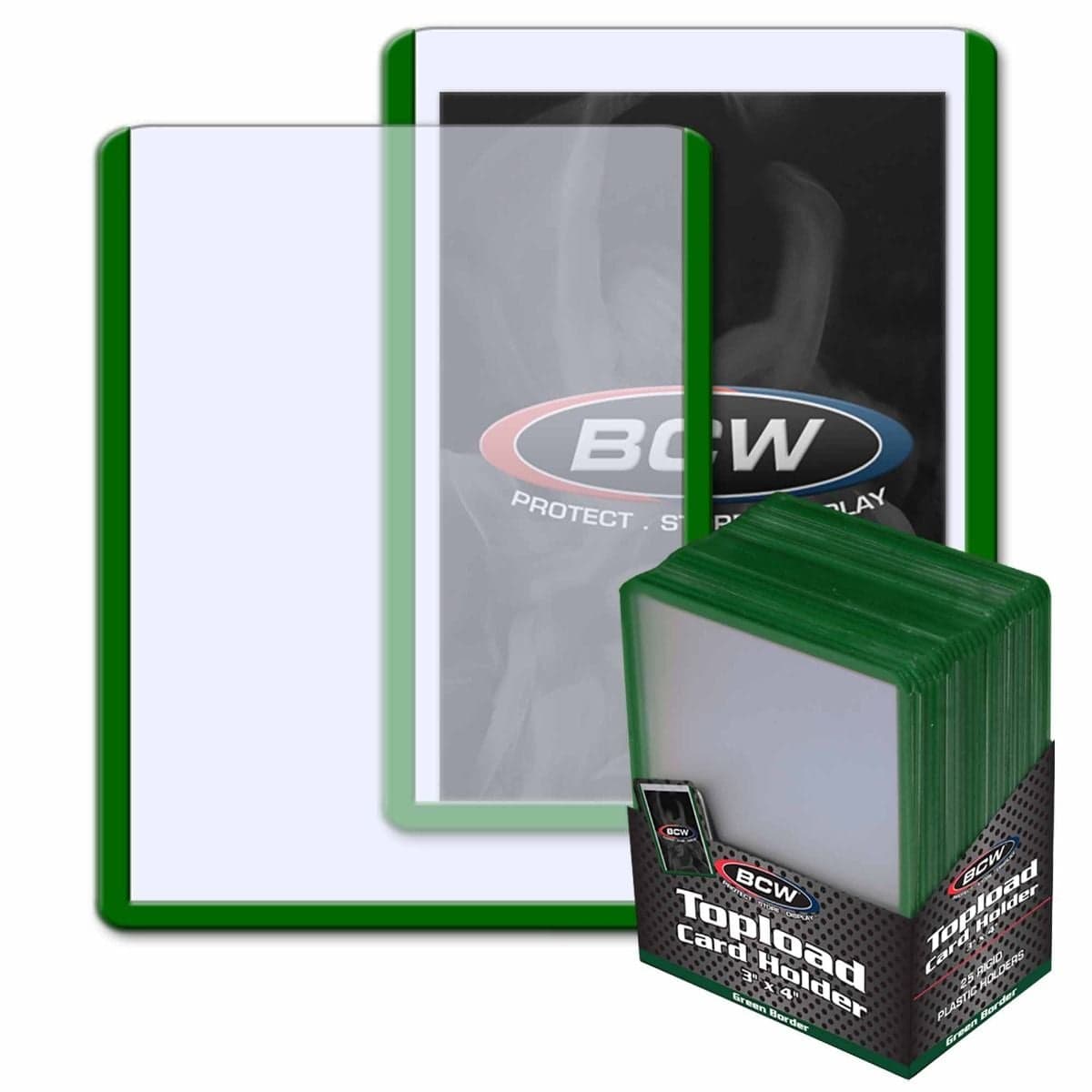 3x4 TOPLOAD CARD HOLDER - GREEN BORDER