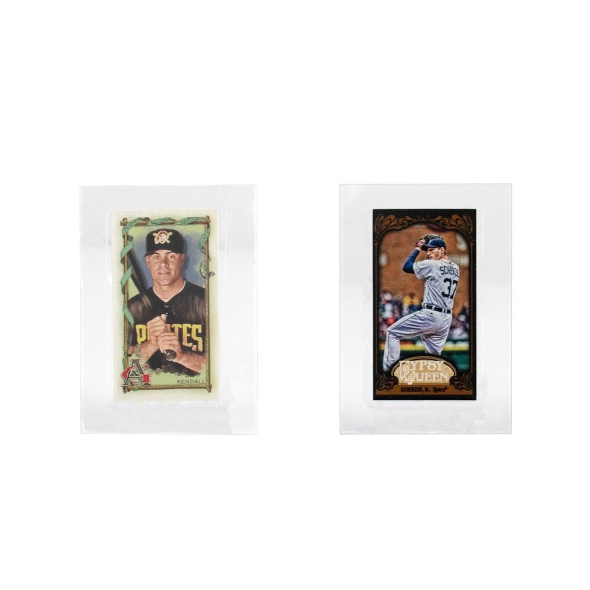 BCW tobacco card insert sleeves. 2 with cards