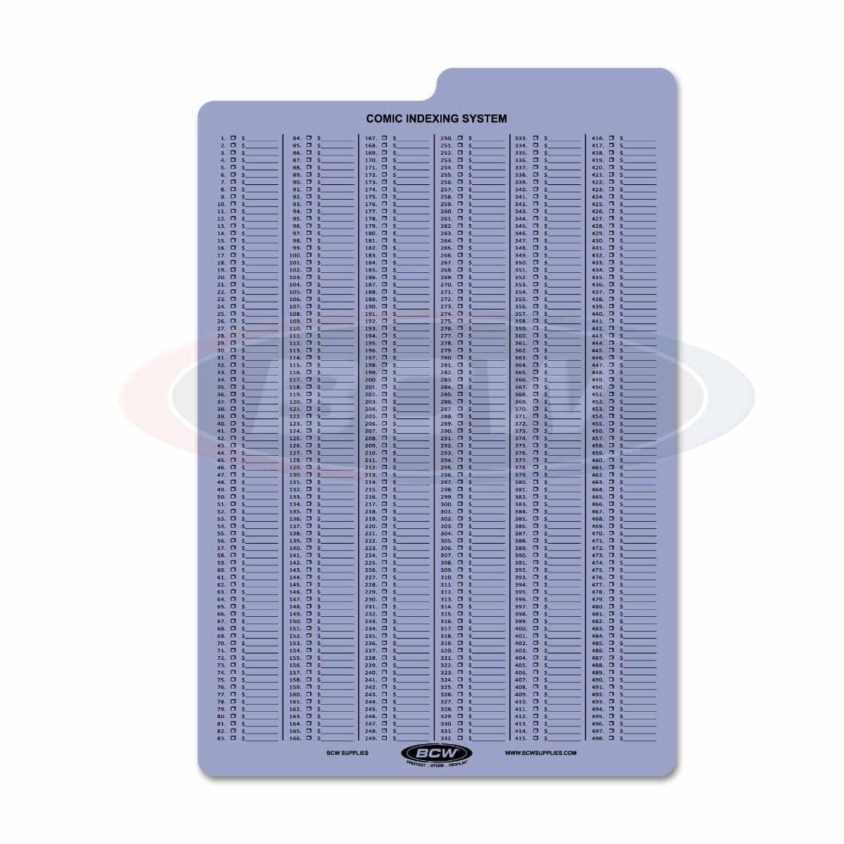 Single BCW comic index divider