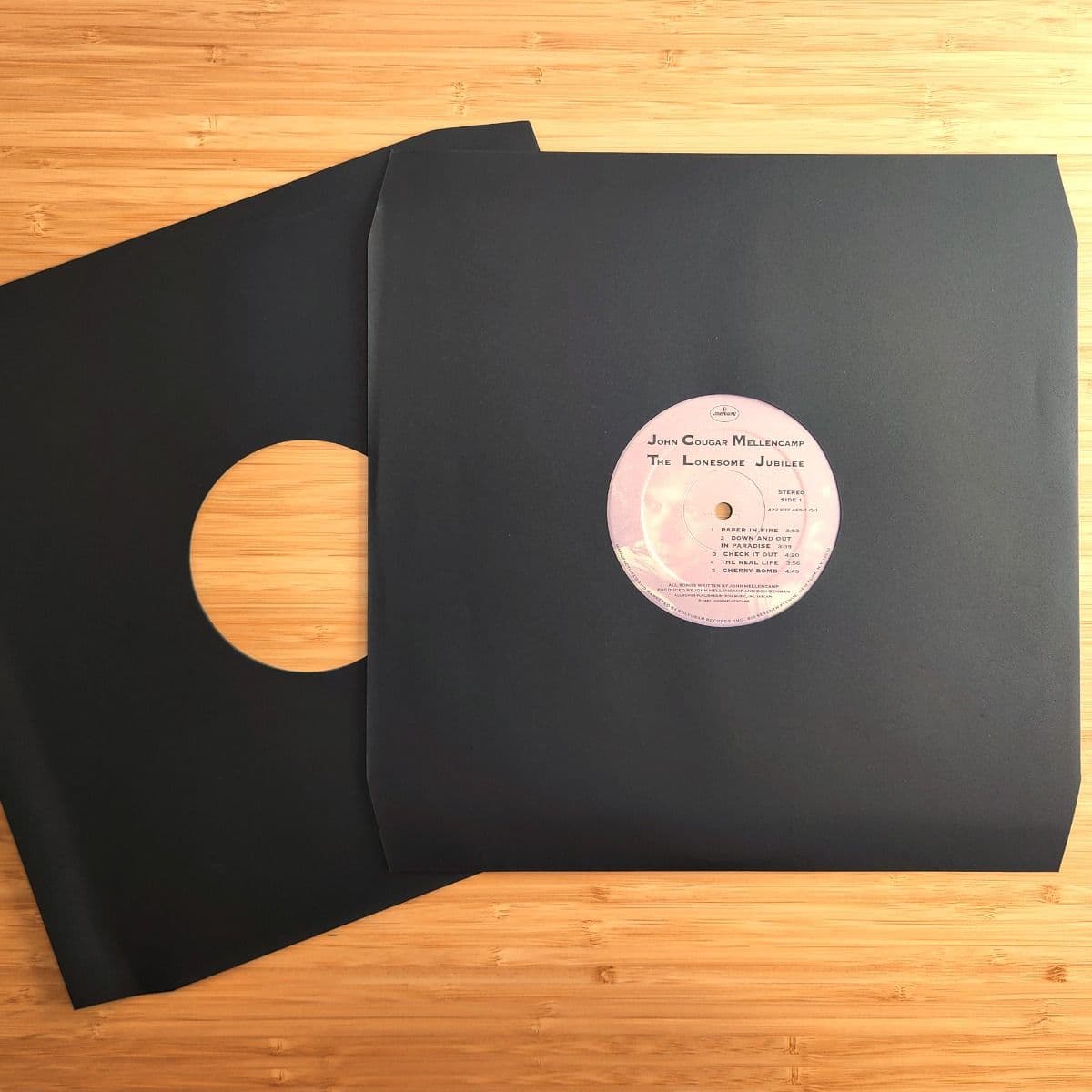 Two BCW 12 Inch Record Paper Inner Sleeves - Cut Corners - Black