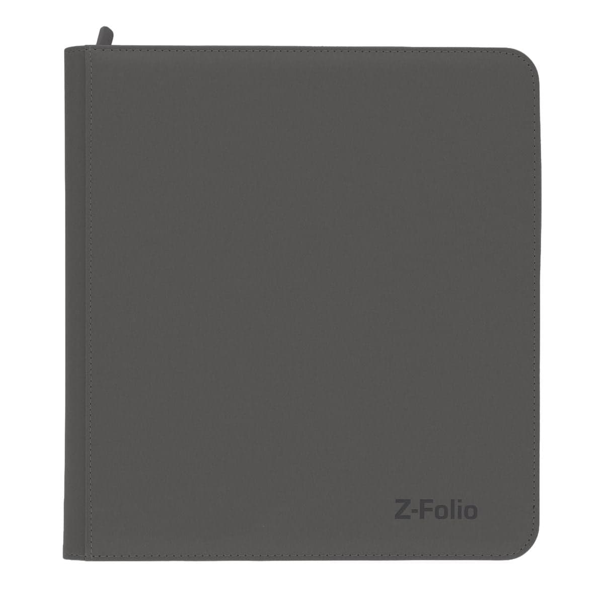 Z-Folio 12-Pocket Album - Gray, front image closed. Showcasing the leatherette cover.
