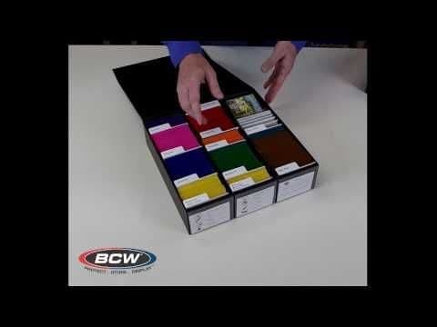 Card Game Box - 3 Row - Black with White