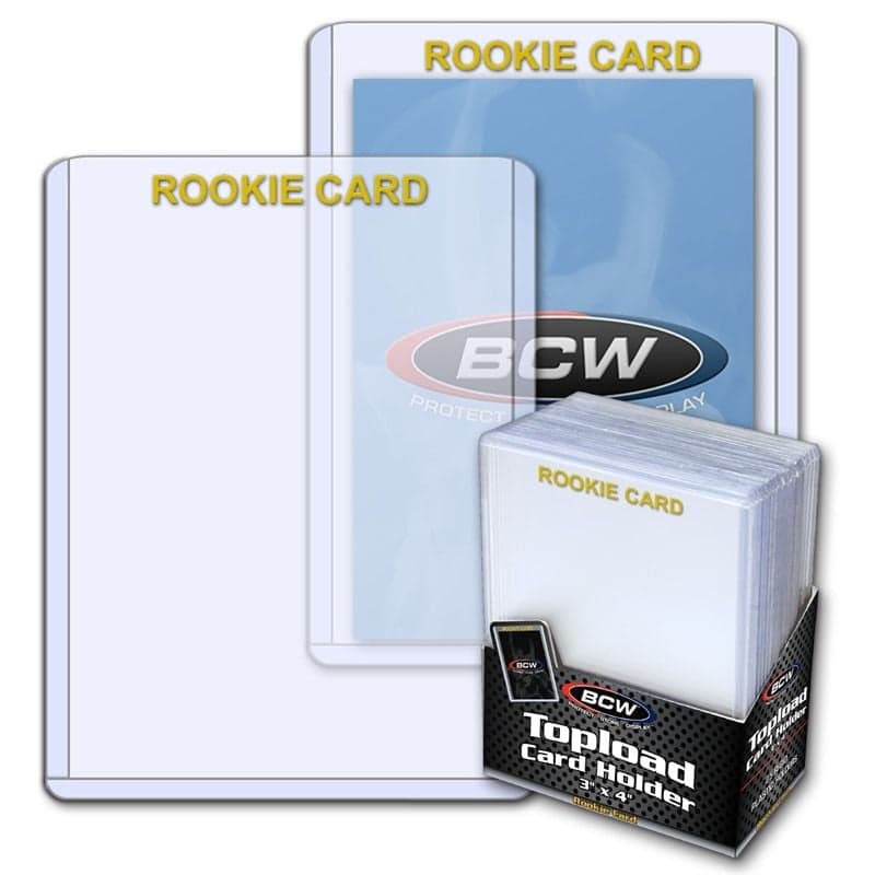 3x4 TOPLOAD CARD HOLDER - ROOKIE IMPRINTED GOLD